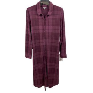 Falls Creek Womens Plaid Button-Front Shirtdress With Waist Tie Size 2X